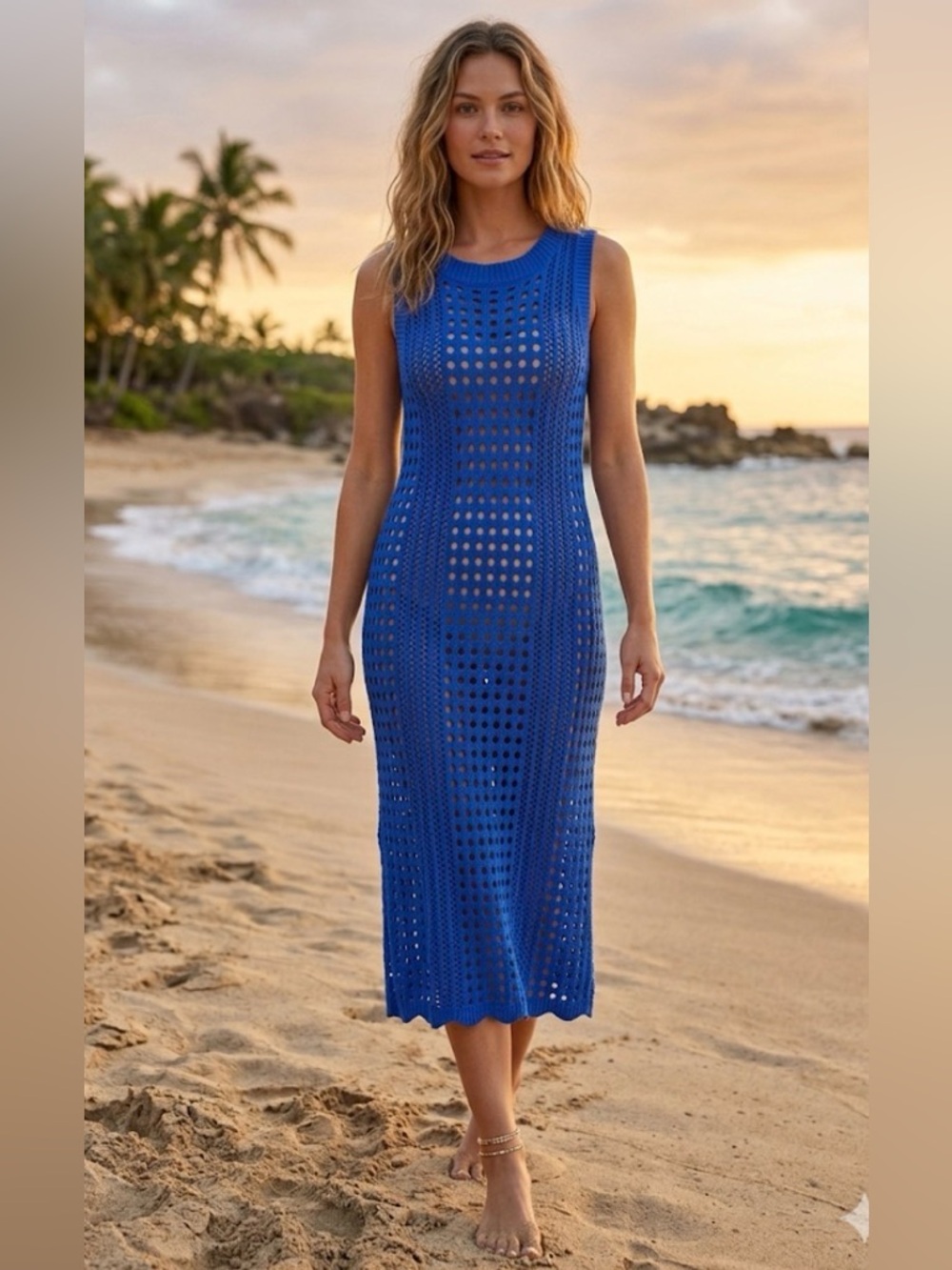 Sleeveless Crochet Midi Dress